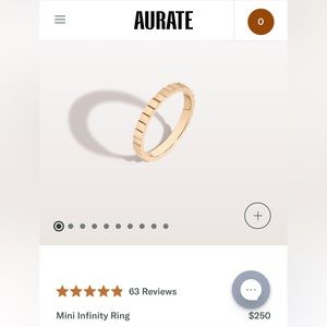 AURATE Mini Infinity Ring SOLID 14k Yellow Gold